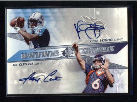 JAY CUTLER / VINCE YOUNG 2006 SPX WINNING COMBOS DUAL AUTO SP #42/50 AB9234