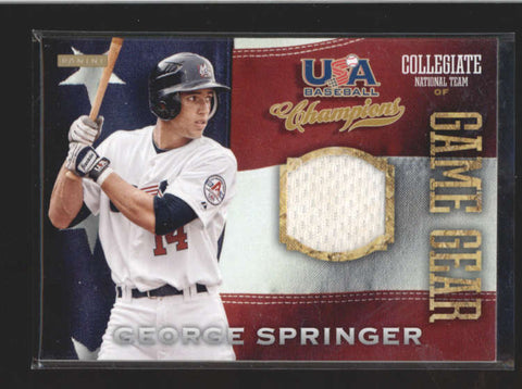 GEORGE SPRINGER 2013 PANINI TEAM USA BASEBALL CHAMPIONS GAME GEAR JERSEY AC202