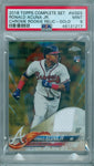 RONALD ACUNA JR 2018 TOPPS COMPLETE SET CHROME ROOKIE RELIC GOLD PSA 9 ( POP 3 )