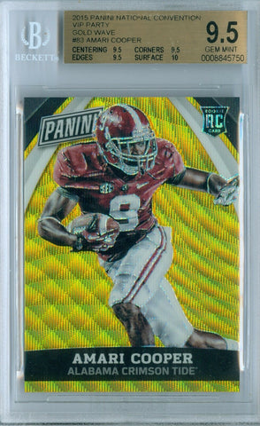 AMARI COOPER 2015 PANINI NATIONAL CONVENTION VIP GOLD WAVE SP/15 ROOKIE BGS 9.5