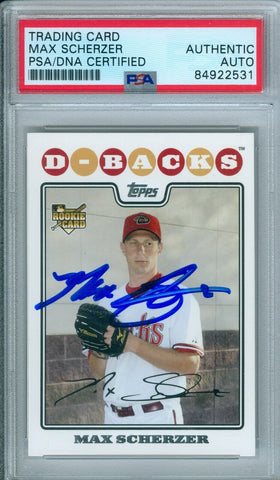 Max Scherzer 2008 Topps Update #UH280 RC Rookie Autograph PSA DNA Authentic Auto