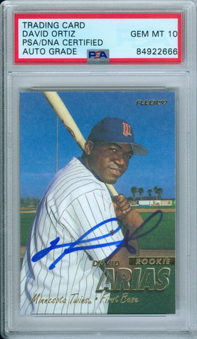 David Ortiz 1997 Fleer #512 RC Rookie Autograph PSA DNA Gem Mint 10 Auto