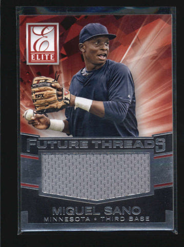 MIGUEL SANO 2015 PANINI ELITE FUTURE THREADS #16 JUMBO USED JERSEY ROOKIE AB5865