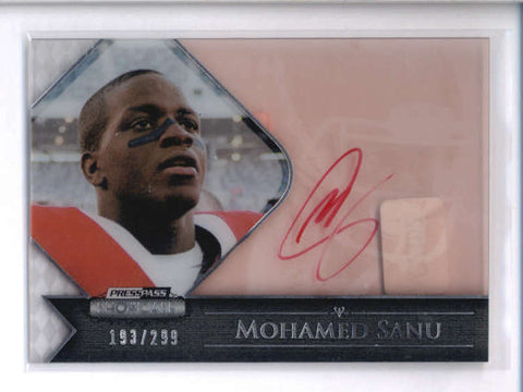 MOHAMED SANU 2012 PRESS PASS SHOWCASE ROOKIE RED INK AUTO #072/299 SP/50 AC2102