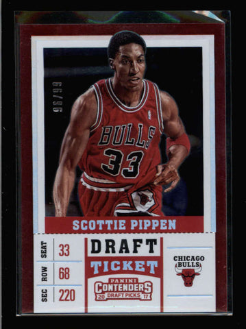 SCOTTIE PIPPEN 2017 CONTNEDERS DRAFT PICKS #44 DRAFT TICKET FOIL #96/99 AC2617