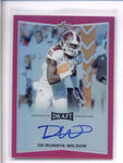 DE'RUNNYA WILSON 2016 LEAF DRAFT PRISMATIC PINK AUTOGRAPH AUTO RC #13/20 AC2075