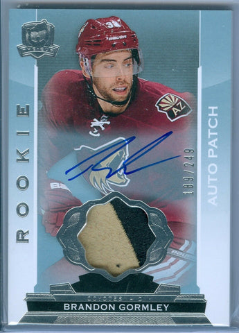 BRANDON GORMLEY 2014-15 THE CUP RC ROOKIE PATCH AUTO AUTOGRAPH SP/249