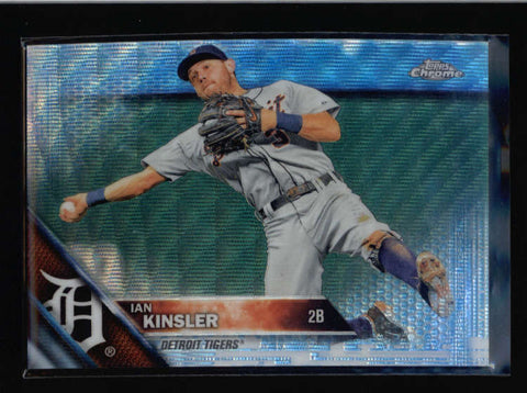 IAN KINSLER 2016 TOPPS CHROME #163 BLUE WAVE REFRACTOR PARALLEL #48/75 AC594