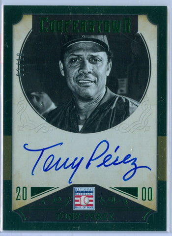 TONY PEREZ 2015 COOPERSTOWN GREEN SIGNATURES AUTO AUTOGRAPH SP/10