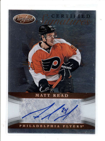 MATT READ 2012/13 CERTIFIED SIGNATURES FLYERS AUTOGRAPH AUTO AC1030