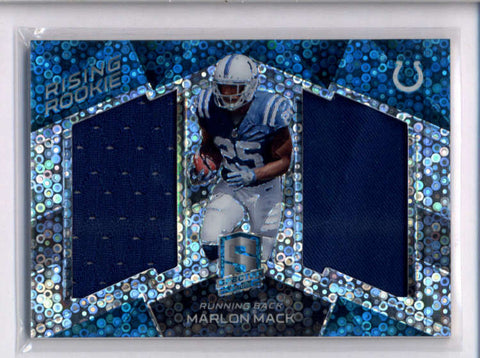 MARLON MACK 2017 PANINI SPECTRA RISING ROOKIE NEON BLUE DUAL JERSEY #/99 AC2277