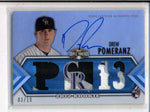 DREW POMERANZ 2012 TRIPLE THREADS SAPPHIRE QUAD ROOKIE PATCH AUTO #03/10 AC1163