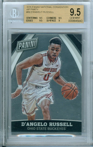 D'ANGELO RUSSELL 2015 PANINI NATIONAL CONVENTION VIP PARTY RC ROOKIE BGS 9.5