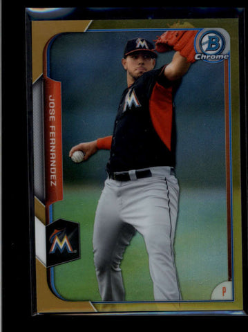 JOSE FERNANDEZ 2015 BOWMAN CHROME #58 GOLD REFRACTOR PARALLEL #03/50 AB8077