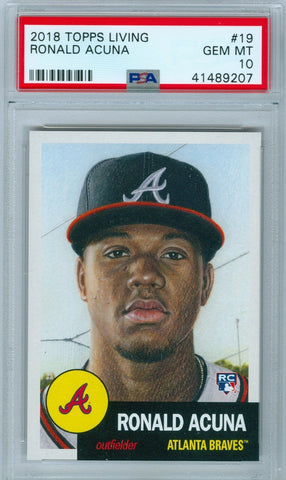 RONALD ACUNA 2018 TOPPS LIVING RC ROOKIE PSA 10