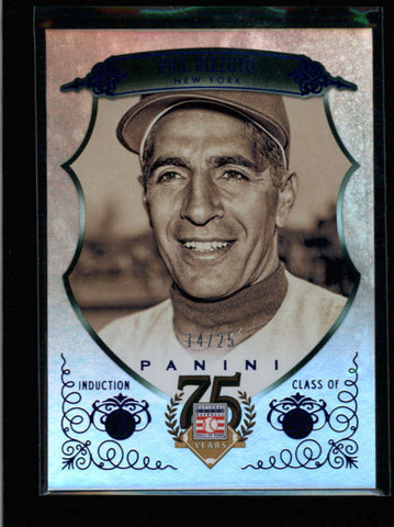 PHIL RIZZUTO 2014 PANINI HALL OF FAME 75TH ANNIVERSARY BLUE #14/25 AB8581