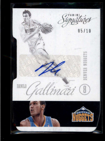 DANILO GALLINARI 12/13 PANINI SIGNATURES #99 AUTGRAPH AUTO DIE-CUT #05/10 AB7858