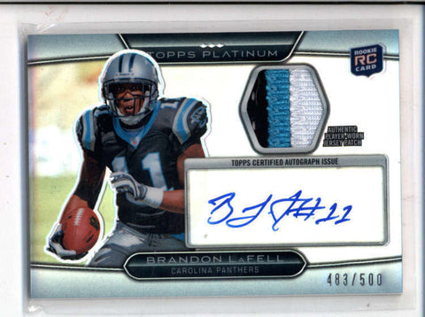 BRANDON LaFELL 2010 TOPPS PLATINUM 3-COLOR ROOKIE PATCH AUTO #483/500 AC1230