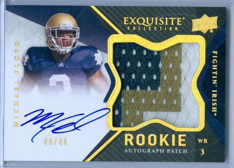 MICHAEL FLOYD 2012 EXQUISITE GOLD HOLOFOIL RC ROOKIE PATCH AUTO AUTOGRAPH SP/40