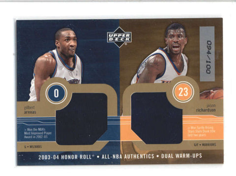 GILBERT ARENAS / JASON RICHARDSON 2003/04 UD HONOR ROLD DUAL JERSEY #/100 AC472