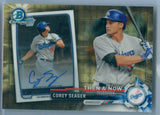 COREY SEAGER 2017 BOWMAN CHROME 1/1 SUPERFRACTOR THEN & NOW SP/1