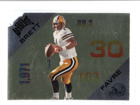 BRETT FAVRE 1998 ABSOLUTE STATISTICALLY SPEAKING DIE-CUT #4 (RARE INSERT) AC618