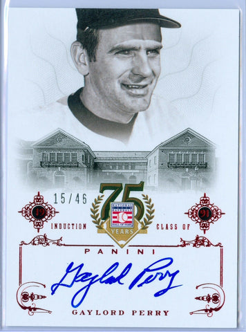 GAYLORD PERRY 2014 PANINI HALL OF FAME RED AUTO AUTOGRAPH SP/45