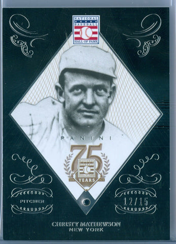 CHRISTY MATHEWSON 2014 PANINI HALL OF FAME 75TH ANNIVERSARY SAPPHIRE SP/15