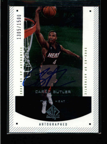 CARON BUTLER 2003/04 SP AUTHENTIC #151 ROOKIE AUTOGRAPH AUTO #1305/1500 AC1952