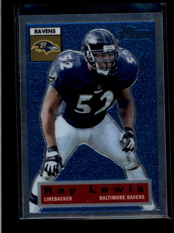 RAY LEWIS 2001 TOPPS HERITAGE #1 RETROFRACTOR CHROME CARD #169/556 AB8348