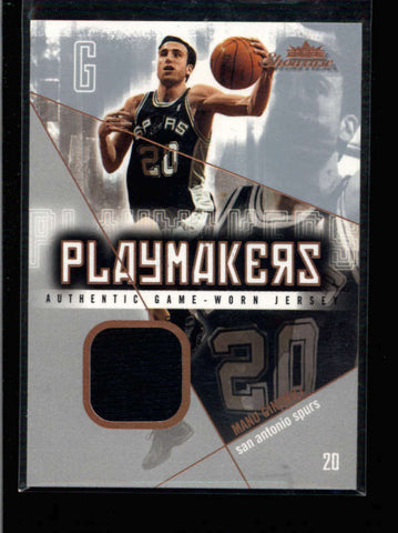 MANU GINOBILI 2004/05 FLEER SHOWCASE PLAYMAKERS GAME USED WORN JERSEY AC1908