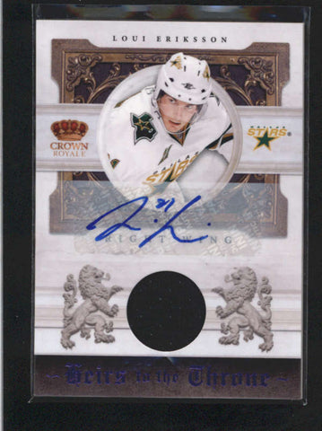 LOUI ERIKSSON 2011/12 CROWN ROYALE HEIRS TO THE THRONE JERSEY AUTO #/50 AC487