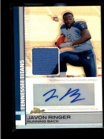 JAVON RINGER 2009 FINEST #64 REFRACTOR ROOKIE PATCH AUTOGRAPH AUTO #22/50 AB8239