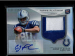 COBY FLEENER 2012 TOPPS PLATINUM REFRACTOR ROOKIE PATCH AUTO #0187/1058 AB8175