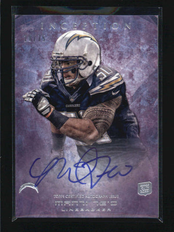 MANTI TE O 2013 TOPPS INCEPTION PURPLE ROOKIE RC AUTOGRAPH AUTO #18/75 AB6540