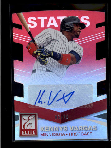 KENNYS VARGAS 2015 PANINI ELITE RED STATUS DIE-CUT AUTOGRAPH AUTO #06/10 AB8016