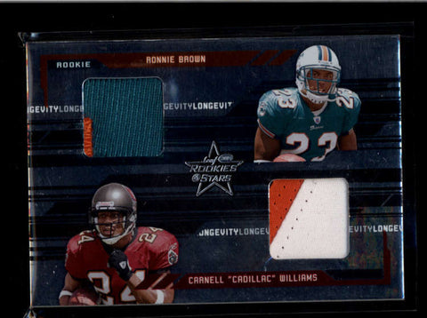 CADILLAC WILLIAMS/ RONNIE BROWN 2005 ROOKIES AND STARS DUAL PATCH RC #/25 AB8206