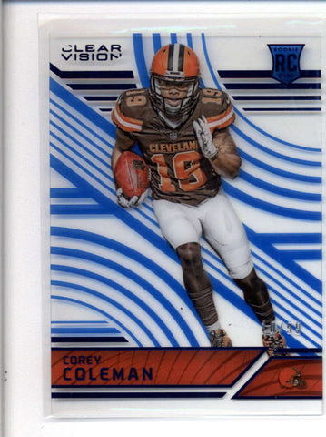 COREY COLEMAN 2016 PANINI CLEAR VISION #162 BLUE ROOKIE RC #10/99 AB8726