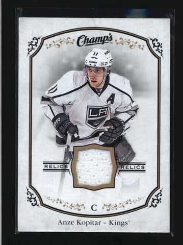 ANZE KOPITAR 2015/16 15/16 UD CHAMPS GAME USED WORN JERSEY RELIC AB9624