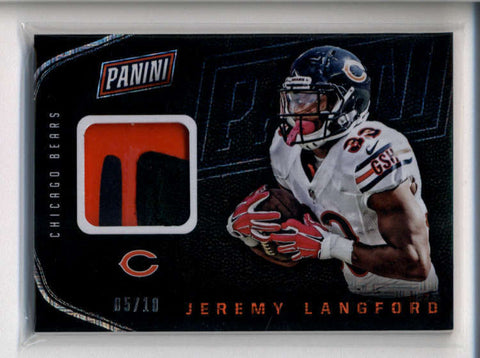 JEREMY LANGFORD 2016 PANINI THE NATIONAL #26 GAME USED WORN GLOVE #05/10 AB7503