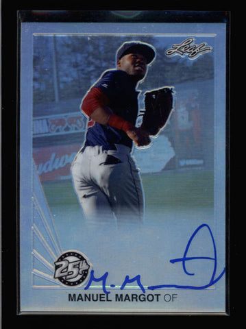 MANUEL MARGOT 2015 LEAF 25TH ANNIVERSARY ON CARD AUTOGRAPH AUTO AC2522