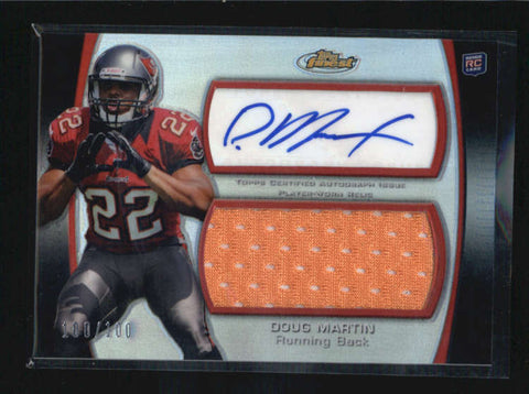 DOUG MARTIN 2012 FINEST BLACK REFRACTOR ROOKIE RC JERSEY AUTO #100/100 AB6233