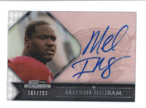 MELVIN INGRAM 2012 PRESS PASS SHOWCASE CLEAR ROOKIE AUTOGRAPH AUTO #/299 AB9957