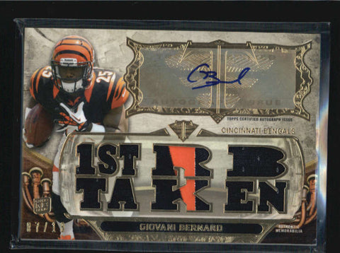 GIOVANI BERNARD 2013 TRIPLE THREADS 10-PC ROOKIE WORN PATCH AUTO #07/18 AB6444