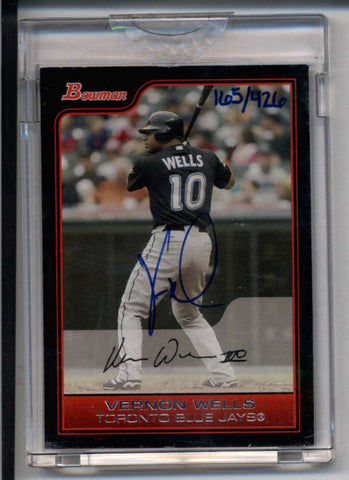 VERNON WELLS 2006 BOWMAN ORIGINALS ENCASED AUTOGRAPHAUTO  #165/426 AC1310