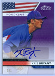 KRIS BRYANT 2013 LEAF RIZE WORLD CLASS PURPLE 1/1 RC ROOKIE AUTO AUTOGRAPH SP/1