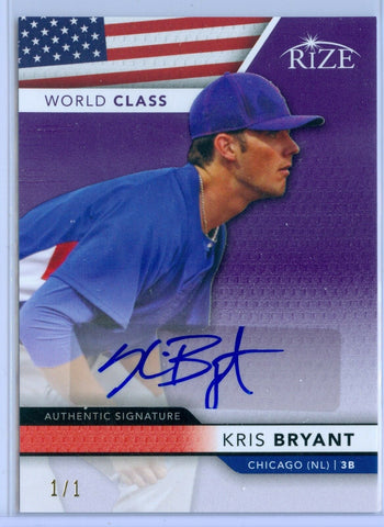 KRIS BRYANT 2013 LEAF RIZE WORLD CLASS PURPLE 1/1 RC ROOKIE AUTO AUTOGRAPH SP/1