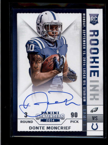 DONTE MONCRIEF 2014 CONTENDERS ROOKIE INK AUTOGRAPH AUTO RC AB8305