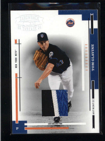 TOM GLAVINE 2004 THROWBACK THREADS #129 3-COLOR PRIME GAME PATCH #09/25 AB9582