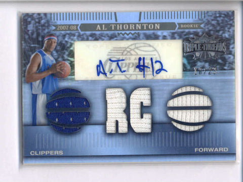 AL THORNTON 2007/08 TRIPLE THREADS ROOKIE 4-PC JERSEY AUTO #18/23 AC2014